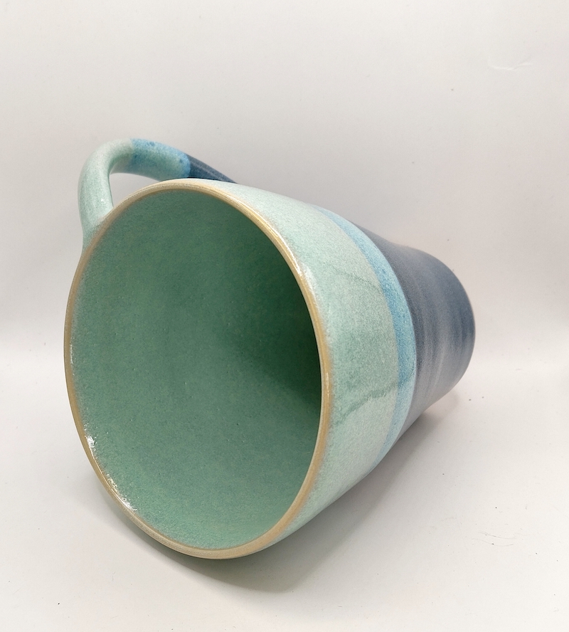 Grande tasse en grès émaillé duo d'émail fait main