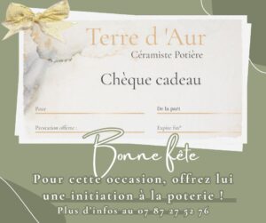 bon cadeau de poterie à offrir