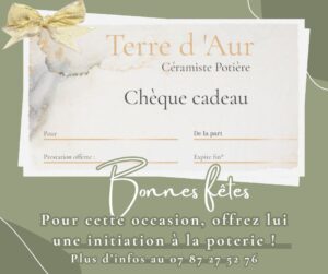 bon cadeau poterie pour noël