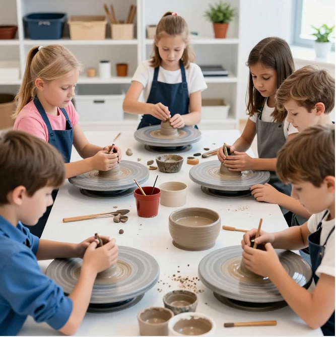 cours de poterie extrascolaire à l'année