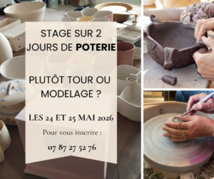 atelier adulte au tour et au modelage